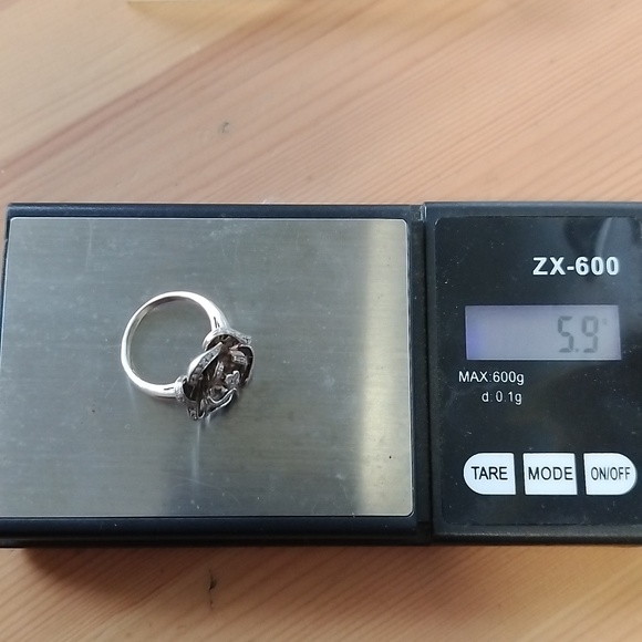 Vtg. Estate Diamond Flower Ring. Sterling Silver 925, 0.15 ctw